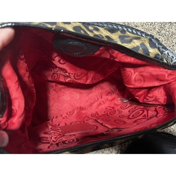 Brighton Jillian Leopard Print Soft Hobo Purse with Matching Eyeglass Case - Picture 10 of 11